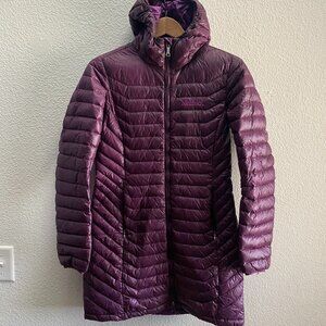 Marmot Sonya Down Puffer Jacket 700 Fill Quilted Puffer Small Purple Duck Down